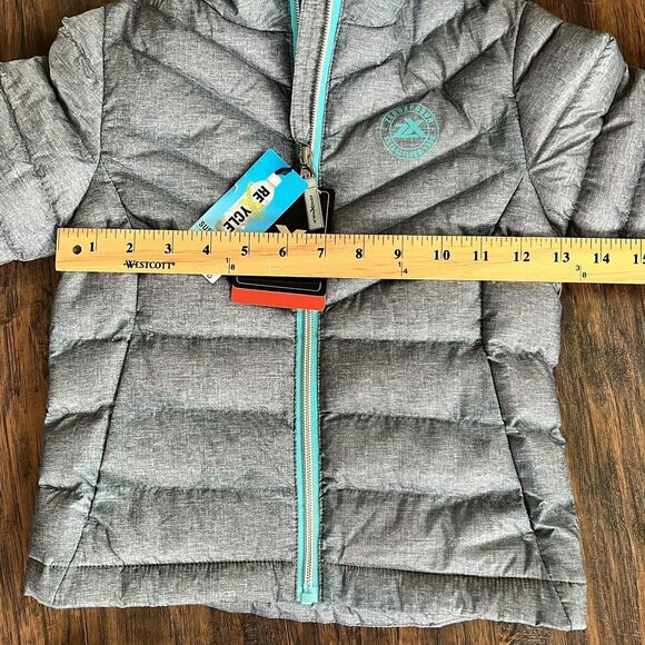 Puffer Jacket Coat Zero XPosur Kids 4/5 XS Winter Coat Gray Blue NWT - Picture 3 of 9